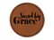 Saved by Grace Inspirational Christian Round Iron-On Engraved Faux Leather Patch Applique - 2.5"